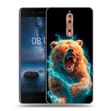 Пластиковый чехол на Nokia 8 с принтом Медведь
