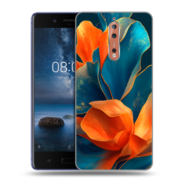 Пластиковый чехол на Nokia 8 с принтом Цветы