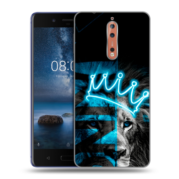 Пластиковый чехол на Nokia 8 с принтом Король лев