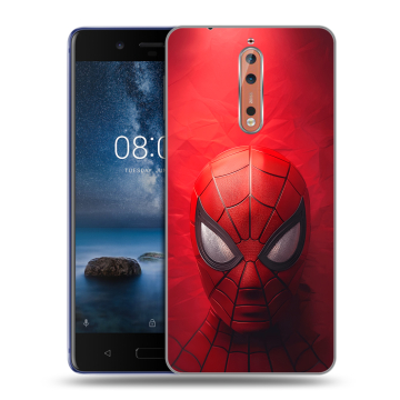 Пластиковый чехол на Nokia 8 с принтом Spiderman Человек паук