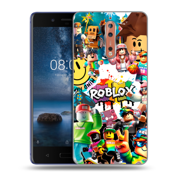 Пластиковый чехол на Nokia 8 с принтом Roblox Роблокс
