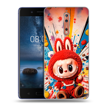Пластиковый чехол на Nokia 8 с принтом Labubu Лабубу