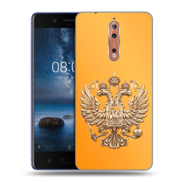 Пластиковый чехол на Nokia 8 с принтом Герб Флаг России