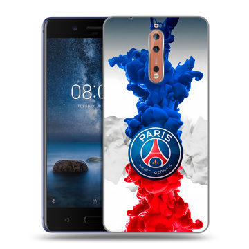 Пластиковый чехол на Nokia 8 с принтом PSG ПСЖ Пластиковый чехол на Nokia 8 с принтом PSG ПСЖ