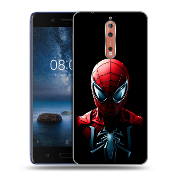 Пластиковый чехол на Nokia 8 с принтом Spiderman Человек паук