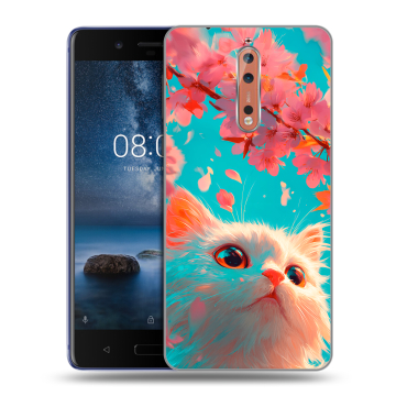 Пластиковый чехол на Nokia 8 с принтом Красивый кот Пластиковый чехол на Nokia 8 с принтом Красивый кот