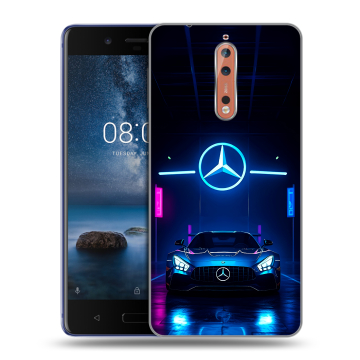 Пластиковый чехол на Nokia 8 с принтом Mercedes Мерседес Пластиковый чехол на Nokia 8 с принтом Mercedes Мерседес