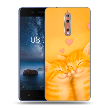 Пластиковый чехол на Nokia 8 с принтом Милые котята Пластиковый чехол на Nokia 8 с принтом Милые котята