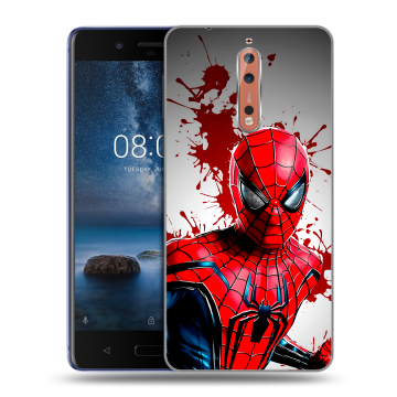 Пластиковый чехол на Nokia 8 с принтом Spiderman Человек паук Пластиковый чехол на Nokia 8 с принтом Spiderman Человек паук