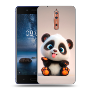 Пластиковый чехол на Nokia 8 с принтом милая панда Пластиковый чехол на Nokia 8 с принтом милая панда