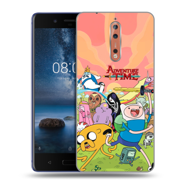 Пластиковый чехол на Nokia 8 с принтом Adventure time Время приключений Пластиковый чехол на Nokia 8 с принтом Adventure time Время приключений