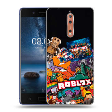 Пластиковый чехол на Nokia 8 с принтом Roblox Роблокс Пластиковый чехол на Nokia 8 с принтом Roblox Роблокс
