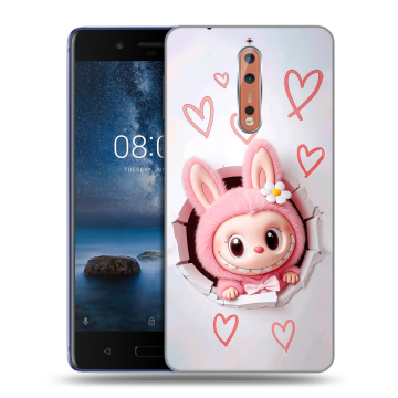 Пластиковый чехол на Nokia 8 с принтом Labubu Лабубу