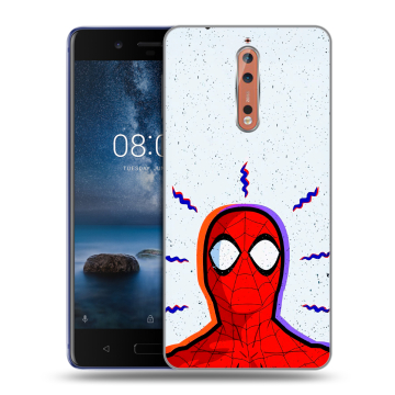 Пластиковый чехол на Nokia 8 с принтом Spiderman Человек паук Пластиковый чехол на Nokia 8 с принтом Spiderman Человек паук