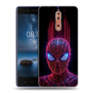 Пластиковый чехол на Nokia 8 с принтом Spiderman Человек паук Пластиковый чехол на Nokia 8 с принтом Spiderman Человек паук