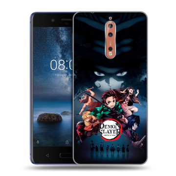 Пластиковый чехол на Nokia 8 с принтом Demon Slayer Клинок рассекающий демонов Пластиковый чехол на Nokia 8 с принтом Demon Slayer Клинок рассекающий демонов