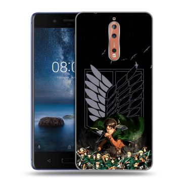 Пластиковый чехол на Nokia 8 с принтом Атака титанов Пластиковый чехол на Nokia 8 с принтом Атака титанов