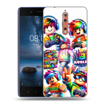 Пластиковый чехол на Nokia 8 с принтом Roblox Роблокс Пластиковый чехол на Nokia 8 с принтом Roblox Роблокс