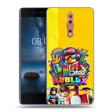 Пластиковый чехол на Nokia 8 с принтом Roblox Роблокс Пластиковый чехол на Nokia 8 с принтом Roblox Роблокс