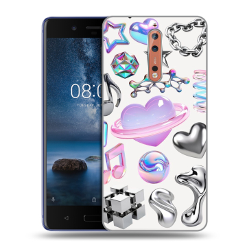 Пластиковый чехол на Nokia 8 с принтом Y2K Пластиковый чехол на Nokia 8 с принтом Y2K
