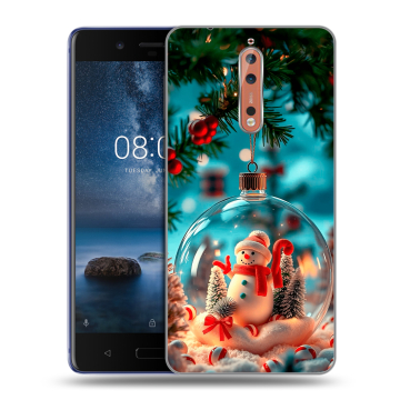 Пластиковый чехол на Nokia 8 с принтом Новый год Пластиковый чехол на Nokia 8 с принтом Новый год