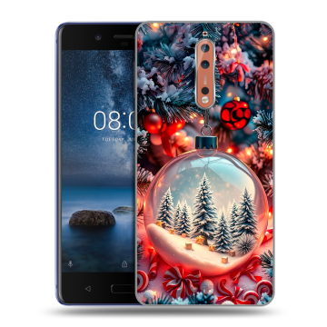 Пластиковый чехол на Nokia 8 с принтом Новый год Пластиковый чехол на Nokia 8 с принтом Новый год