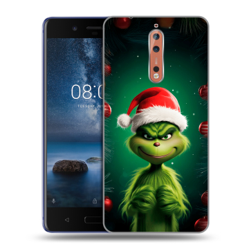 Пластиковый чехол на Nokia 8 с принтом Гринч Новый год Рождество Пластиковый чехол на Nokia 8 с принтом Гринч Новый год Рождество
