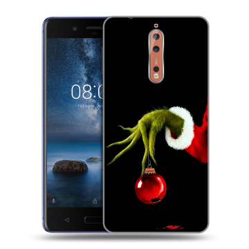 Пластиковый чехол на Nokia 8 с принтом Новый год Гринч Пластиковый чехол на Nokia 8 с принтом Новый год Гринч