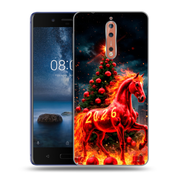 Пластиковый чехол на Nokia 8 с принтом Новый год Пластиковый чехол на Nokia 8 с принтом Новый год