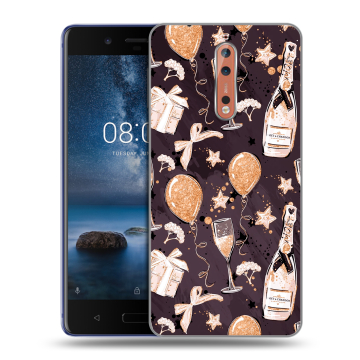 Пластиковый чехол на Nokia 8 с принтом Новый год Пластиковый чехол на Nokia 8 с принтом Новый год