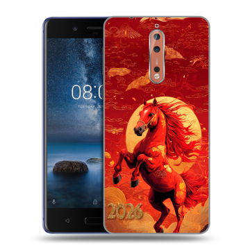 Пластиковый чехол на Nokia 8 с принтом Новый год Пластиковый чехол на Nokia 8 с принтом Новый год
