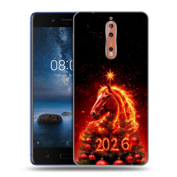 Пластиковый чехол на Nokia 8 с принтом Новый год Пластиковый чехол на Nokia 8 с принтом Новый год