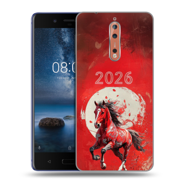 Пластиковый чехол на Nokia 8 с принтом Новый год Пластиковый чехол на Nokia 8 с принтом Новый год