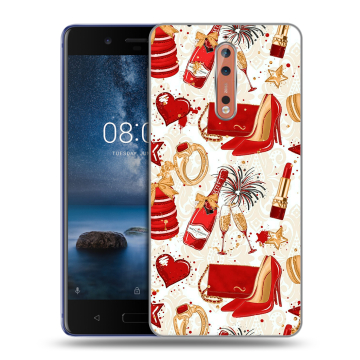 Пластиковый чехол на Nokia 8 с принтом Новый год Пластиковый чехол на Nokia 8 с принтом Новый год