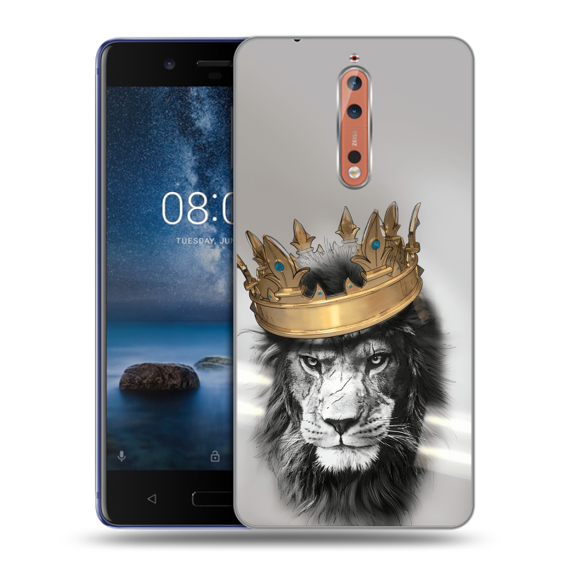Пластиковый чехол на Nokia 8 с принтом Лев с короной Пластиковый чехол на Nokia 8 с принтом Лев с короной