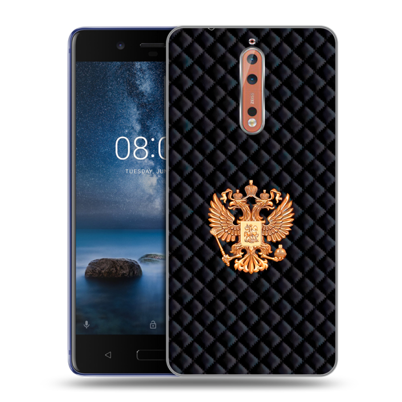 Пластиковый чехол на Nokia 8 с принтом Герб России принт Пластиковый чехол на Nokia 8 с принтом Герб России принт