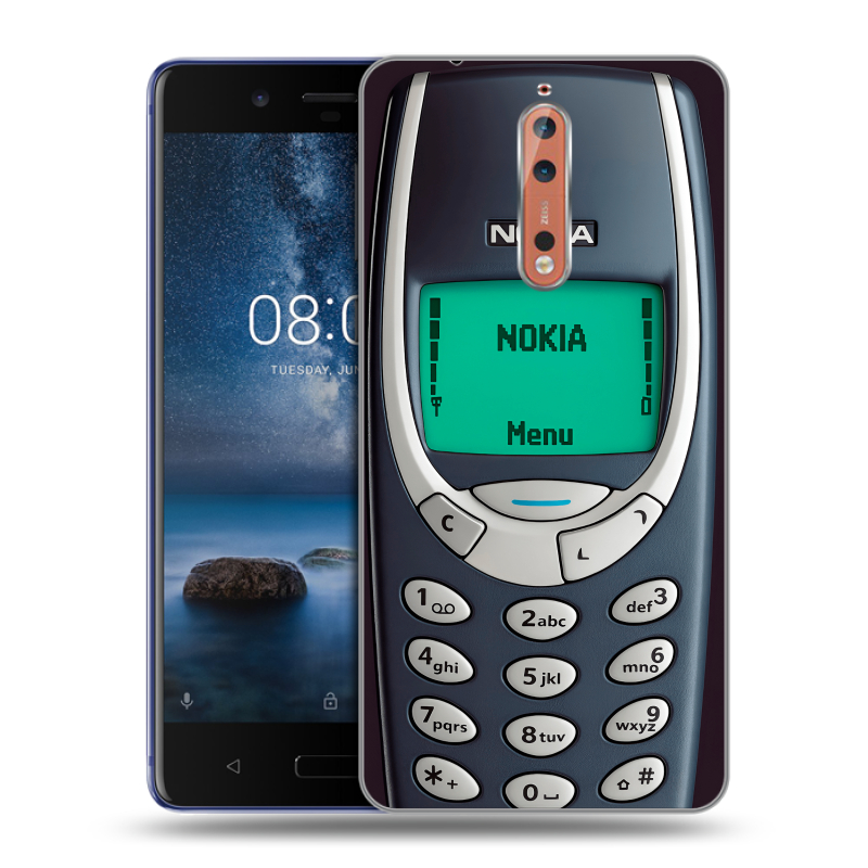 Пластиковый чехол на Nokia 8 с принтом Старый телефон Пластиковый чехол на Nokia 8 с принтом Старый телефон