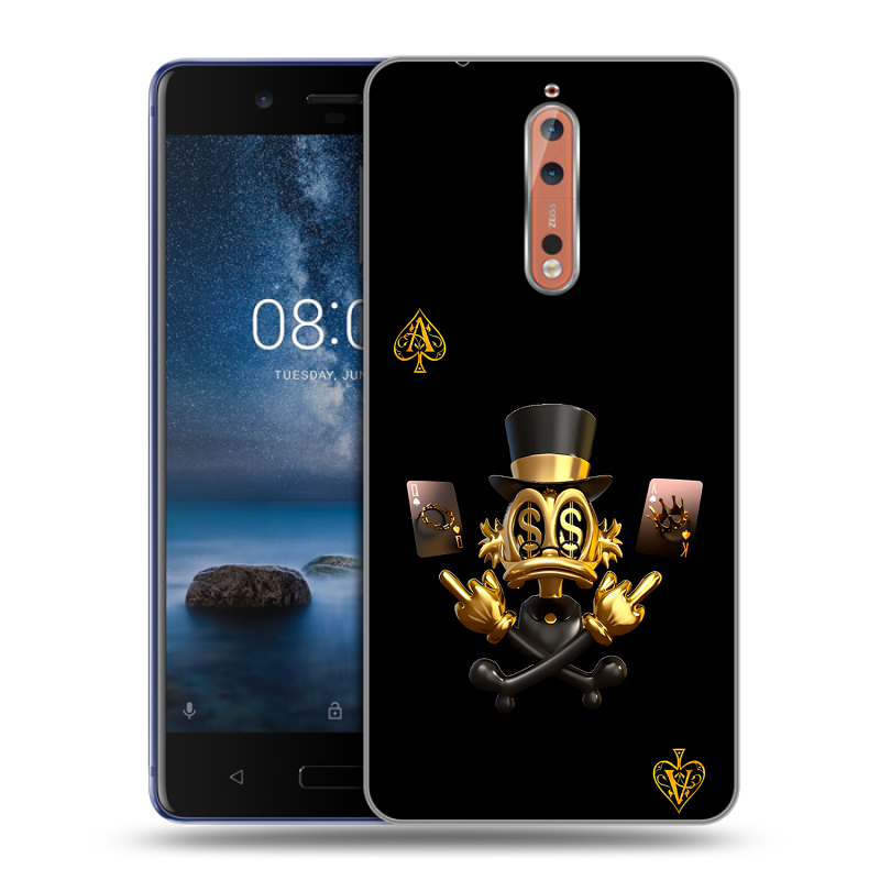 Пластиковый чехол на Nokia 8 с принтом Золотой скрудж макдак Пластиковый чехол на Nokia 8 с принтом Золотой скрудж макдак