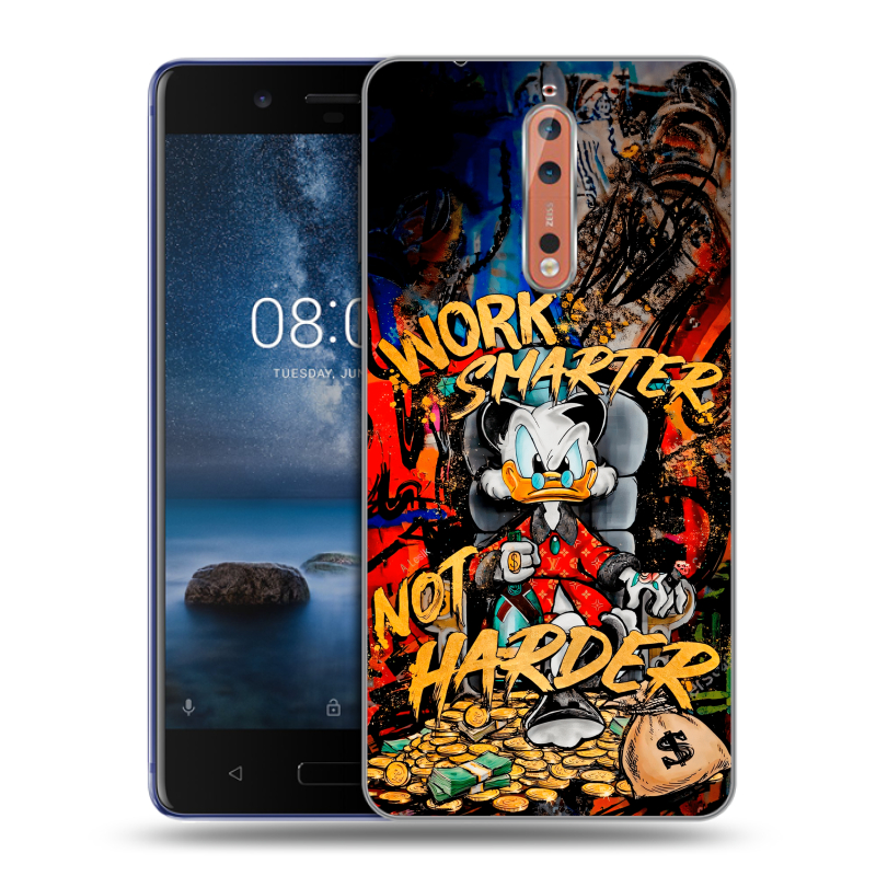 Пластиковый чехол на Nokia 8 с принтом Дональд Дак Деньги Пластиковый чехол на Nokia 8 с принтом Дональд Дак Деньги