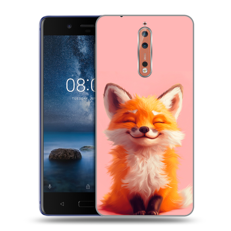 Пластиковый чехол на Nokia 8 с принтом милая лиса Пластиковый чехол на Nokia 8 с принтом милая лиса