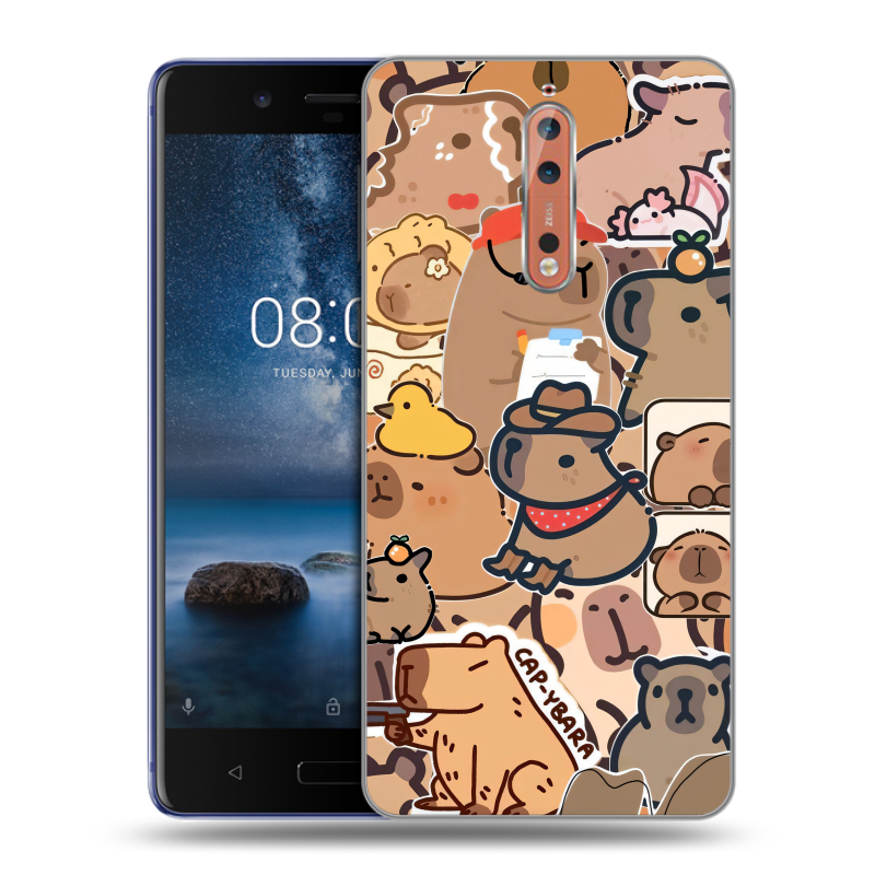 Пластиковый чехол на Nokia 8 с принтом капибара Пластиковый чехол на Nokia 8 с принтом капибара