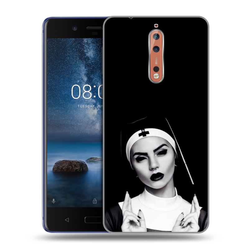 Пластиковый чехол на Nokia 8 с принтом монашка Пластиковый чехол на Nokia 8 с принтом монашка