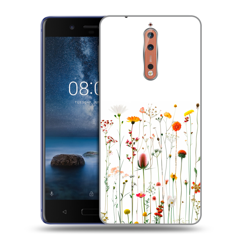 Пластиковый чехол на Nokia 8 с принтом цветы Пластиковый чехол на Nokia 8 с принтом цветы