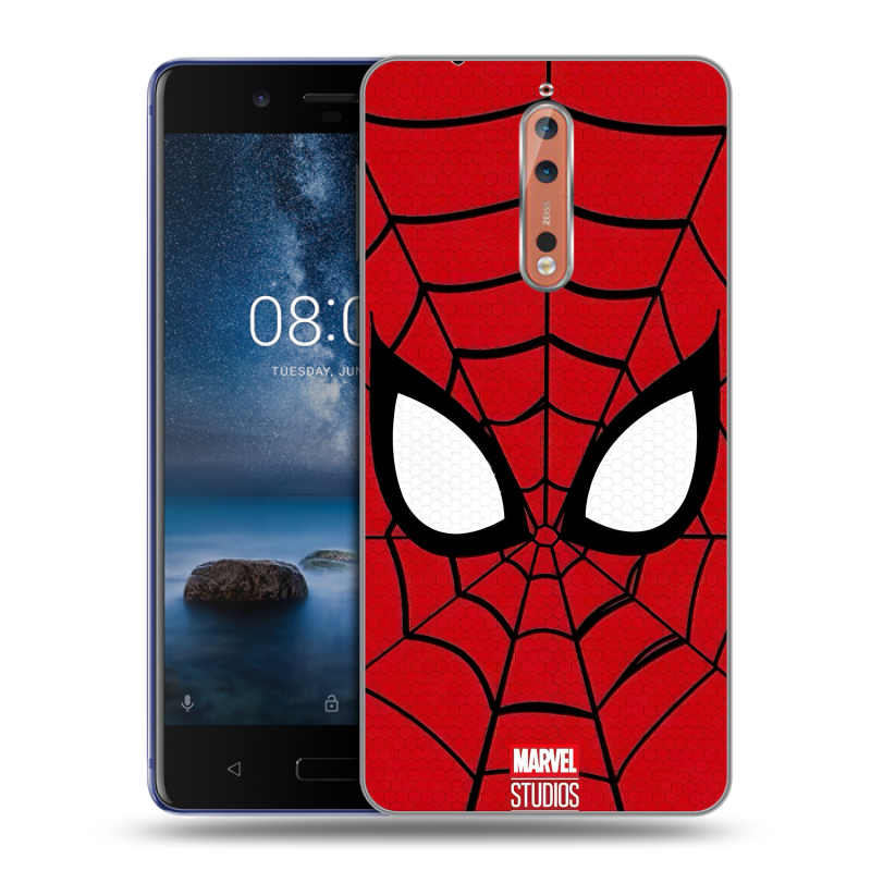 Пластиковый чехол на Nokia 8 с принтом человек паук spiderman Пластиковый чехол на Nokia 8 с принтом человек паук spiderman