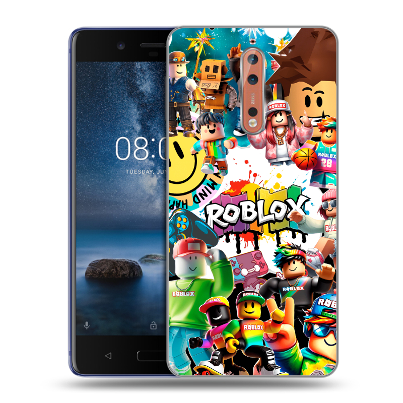 Пластиковый чехол на Nokia 8 с принтом Roblox Роблокс Пластиковый чехол на Nokia 8 с принтом Roblox Роблокс