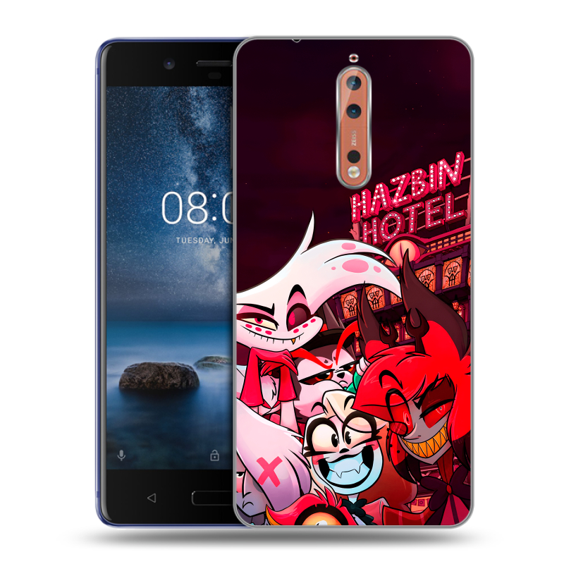 Пластиковый чехол на Nokia 8 с принтом Hazbin Hotel Отель Хазбин Пластиковый чехол на Nokia 8 с принтом Hazbin Hotel Отель Хазбин