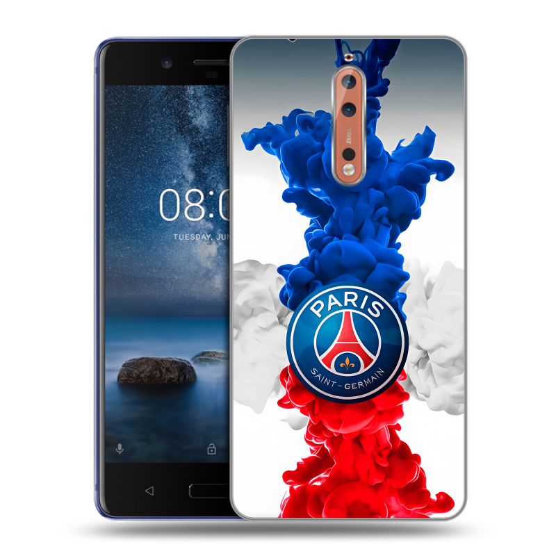 Пластиковый чехол на Nokia 8 с принтом PSG ПСЖ Пластиковый чехол на Nokia 8 с принтом PSG ПСЖ