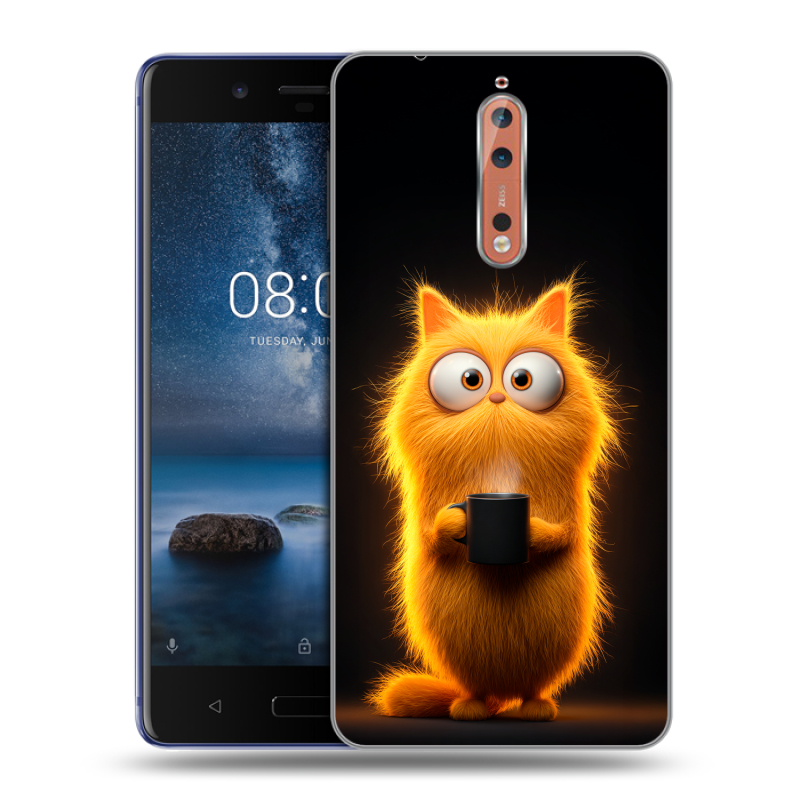Пластиковый чехол на Nokia 8 с принтом Смешной кот Пластиковый чехол на Nokia 8 с принтом Смешной кот