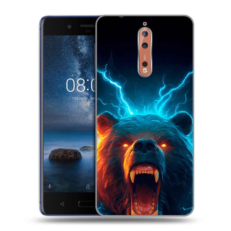 Пластиковый чехол на Nokia 8 с принтом Медведь Пластиковый чехол на Nokia 8 с принтом Медведь