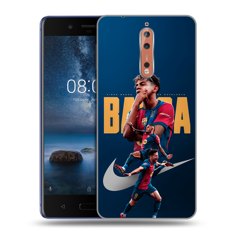 Пластиковый чехол на Nokia 8 с принтом Барселона Barca Yamal Пластиковый чехол на Nokia 8 с принтом Барселона Barca Yamal